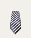 Charvet Men's Striped Silk Tie In Blue