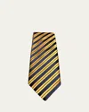 Charvet Men's Striped Silk Tie In Blue/yellow