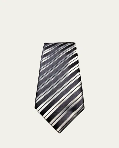 Charvet Men's Striped Silk Tie In Navy