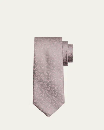 Charvet Men's Swirl Dot Woven Silk Tie In 20-gry