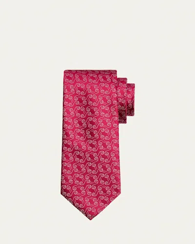 Charvet Men's Swirl Dot Woven Silk Tie In 4-pnk