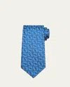 Charvet Men's Swirl Dot Woven Silk Tie In 5-blu