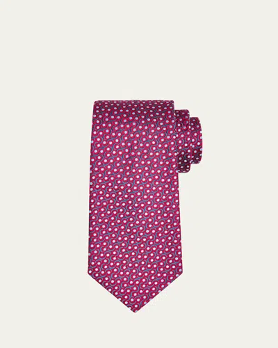 Charvet Men's Swirl Polka Dot Silk Tie In Pink