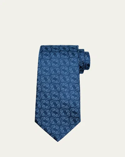 Charvet Men's Swirl Woven Silk Tie In 6-blu