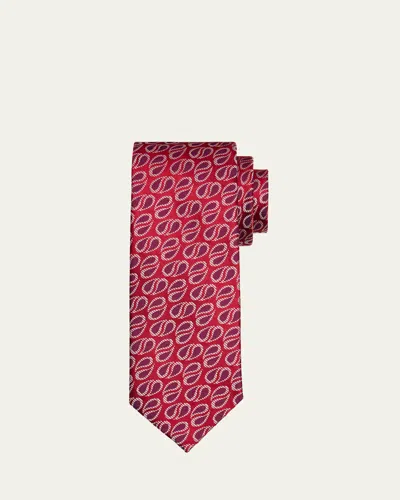 Charvet Men's Textured Raindrop Silk Tie In Red