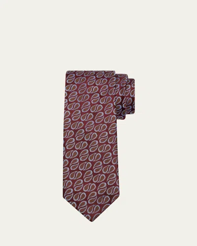 Charvet Men's Textured Raindrop Silk Tie In Burgundy