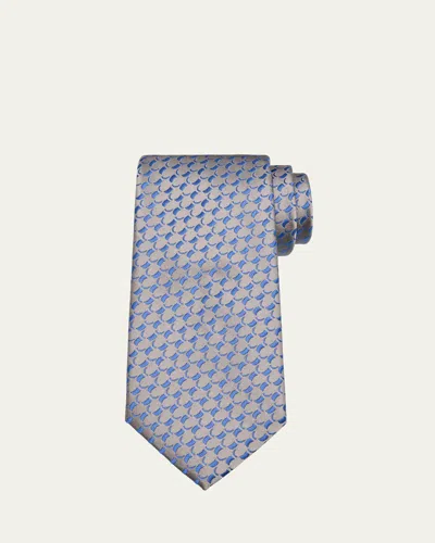Charvet Men's U-pattern Silk Tie In 19-gry