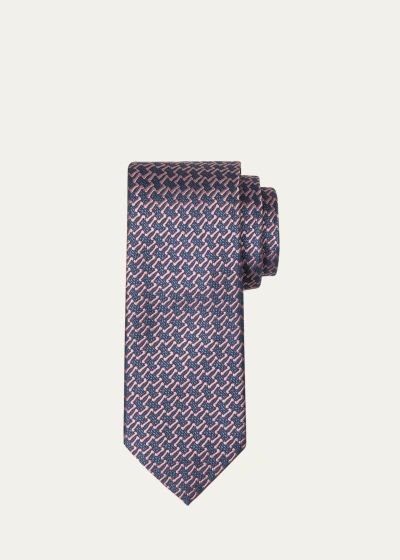 Charvet Men's Uneven Lines Silk Tie In 5 Pink