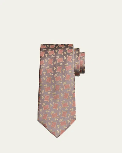Charvet Men's Woven Geometric Square Silk Tie In 19-sil