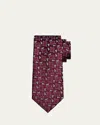 Charvet Men's Woven Geometric Square Silk Tie In 9-bur