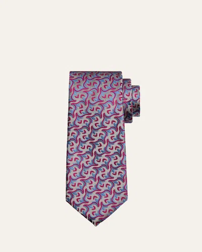 Charvet Men's Woven Vine Silk Tie In 19-gry