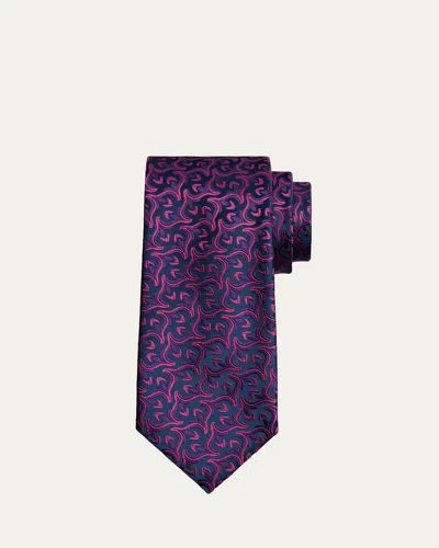 Charvet Men's Woven Vine Silk Tie In 6-pnk
