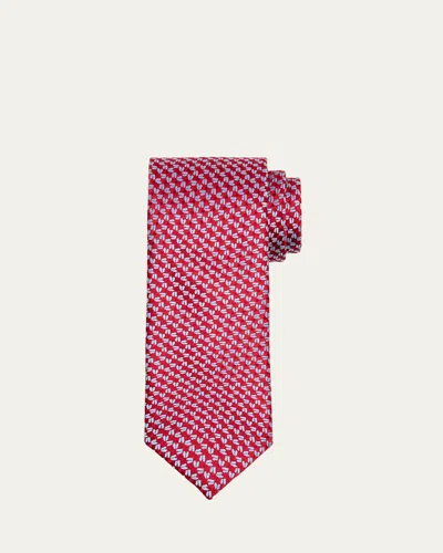 Charvet Men's Zigzag Woven Silk Tie In 15-red