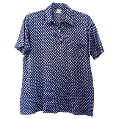 Pre-owned Charvet Mens Cotton Mesh Polo, Small In Purple