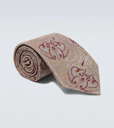 Charvet Paisley Silk Jacquard Tie In Gray