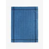 Charvet Pastel Torchon Bistrot Cotton And Linen Tea Towel In Blue