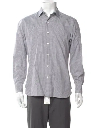 Pre-owned Charvet Plaid Print Long Sleeve Dress Shirt In Multi