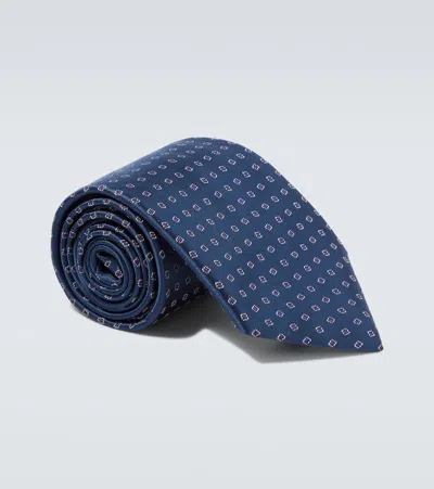 Charvet Silk Jacquard Tie In Blue