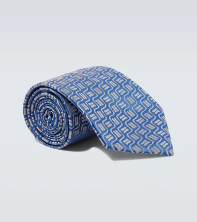 Charvet Silk Jacquard Tie In Blue