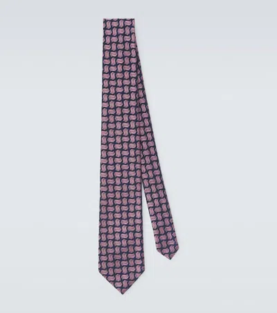 Charvet Silk Jacquard Tie In Blue