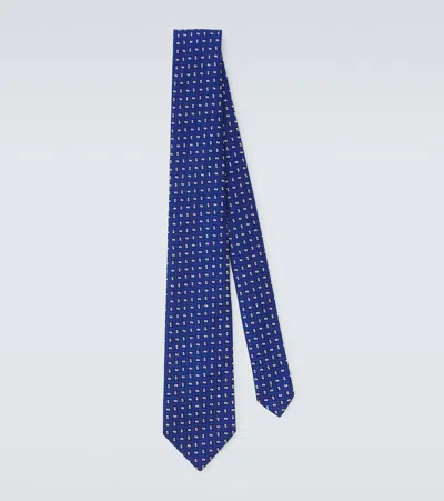 Charvet Silk Jacquard Tie In Blue