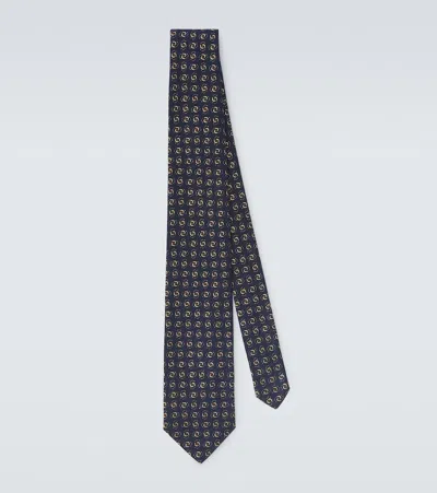 Charvet Silk Jacquard Tie In Blue