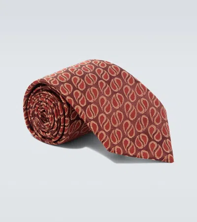 Charvet Silk Jacquard Tie In Burgundy
