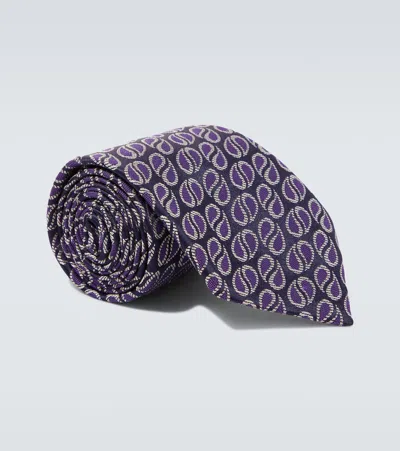 Charvet Silk Jacquard Tie In Purple