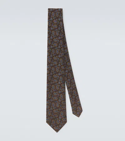Charvet Silk Paisley Jacquard Tie In Brown
