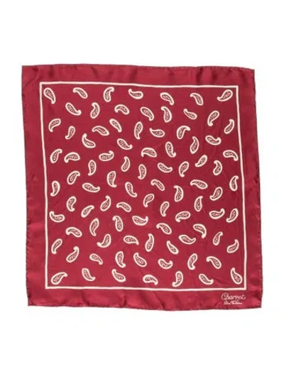 Pre-owned Charvet Silk Printed Scarf In Burgundy