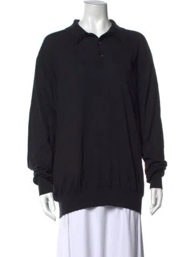 Pre-owned Charvet Silk Sweater In Black