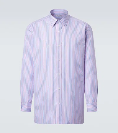 Charvet Striped Cotton Poplin Shirt In Pink