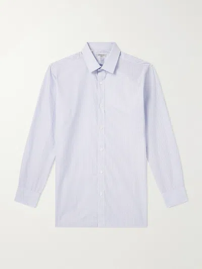 Charvet Striped Cotton-twill Shirt In Blue