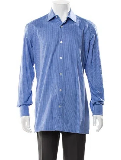 Pre-owned Charvet Striped Long Sleeve Shirt In Blue