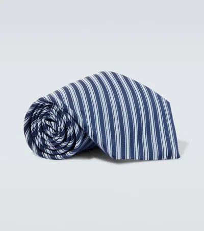 Charvet Striped Silk Tie In Blue