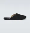 Charvet Suede Slippers In Black