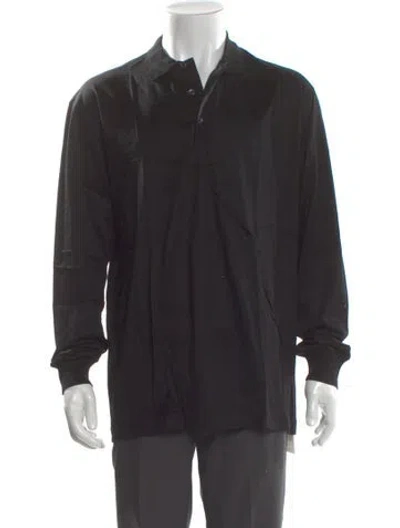 Pre-owned Charvet V-neck Long Sleeve Polo Shirt In Gray