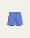 Charvet X Thorsun Men's Floating Squares Swim Shorts In Royal Bluelight Blue