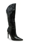 Chase & Chloe Chase And Chloe Adonis Asymmetric Stiletto Boot In Black