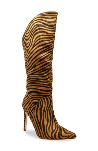 Chase & Chloe Chase And Chloe Adonis Asymmetric Stiletto Boot In Brown