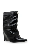 Chase & Chloe Chase And Chloe Adonis Foldover Ankle Bootie In Black
