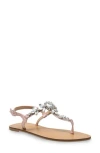 Chase & Chloe Chase And Chloe Aiden Crystal T-strap Sandal In Pink