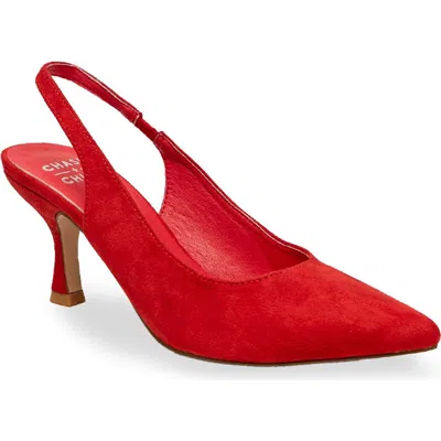 Chase & Chloe Chase And Chloe Alodia Pointed Toe Slingback Pump In White