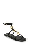 Chase & Chloe Chase And Chloe Ankle Strap Flat Sandal In Multi