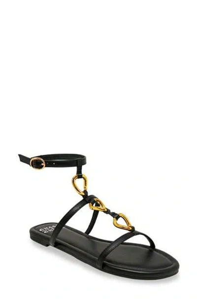 Chase & Chloe Chase And Chloe Ankle Strap Flat Sandal In Multi