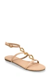 Chase & Chloe Chase And Chloe Ankle Strap Flat Sandal In Multi