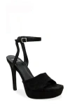 Chase & Chloe Chase And Chloe Ankle Strap Platform Pump In Black