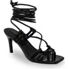 Chase & Chloe Chase And Chloe Ankle Tie Sandal In Black