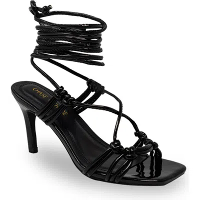 Chase & Chloe Chase And Chloe Ankle Tie Sandal In Black