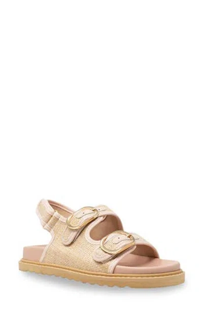 Chase & Chloe Chase And Chloe Arizona Slingback Sandal In Beige Woven